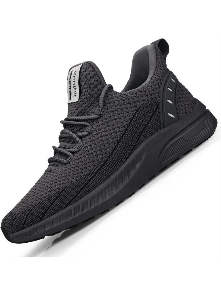 Men's Dark Grey Slip On Walking Shoes Blade Tennis Shoes Non Slip Running Shoes